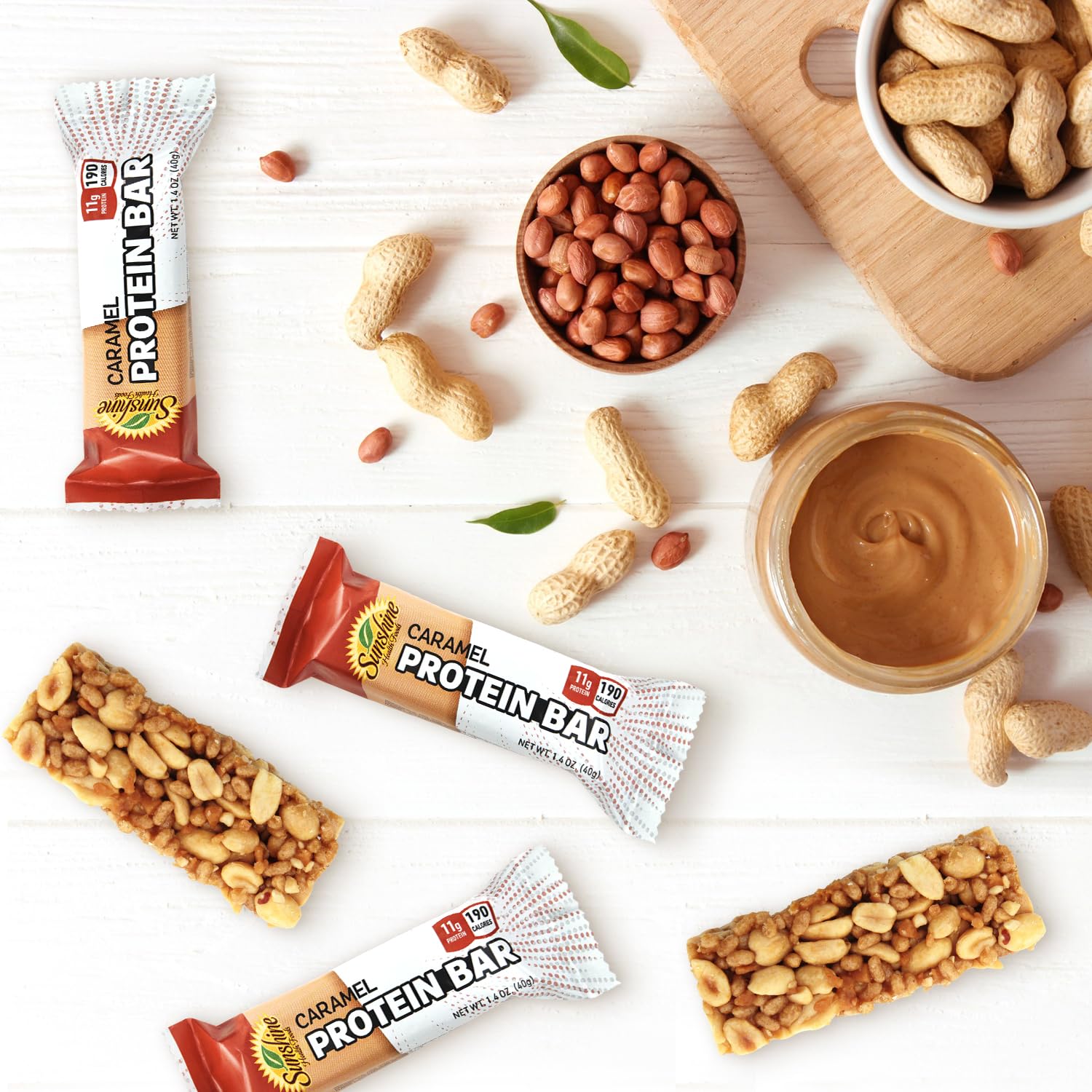 Gluten free Protein Bars, 5 Caramel Healthy Protein Bars for Active Lifestyles, Ideal Protein Bars for Meal Replacement, Perfect High Protein Bars for Muscle Recovery, and Sustained Energy - Healthy Day Supplements