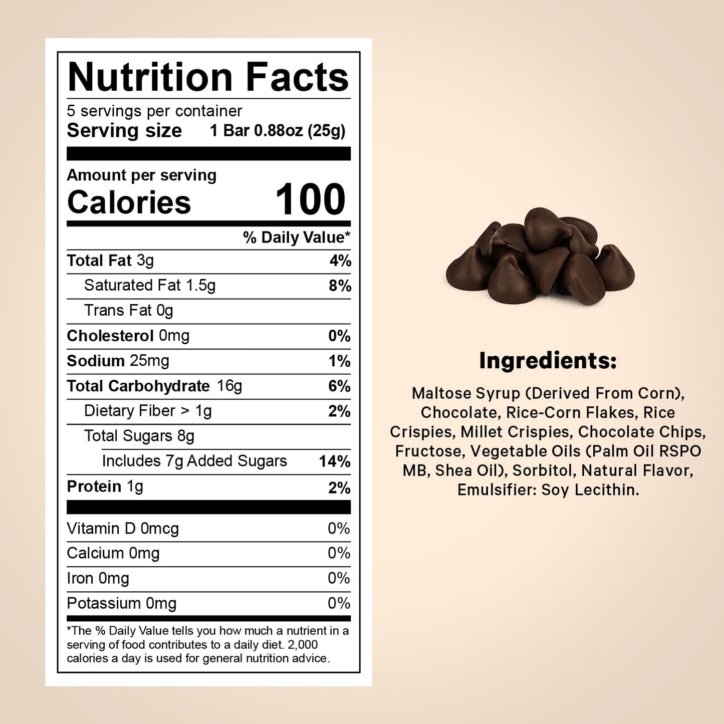 Crunchy Cereal Bars, Chocolate Chip Cereal Snack Packs, Ideal Gluten free Cereal Bars for Kids, Adults for a Tasty Option, Perfect Breakfast Bars or Snack Food Bars for On the Go. 5 Pack (Kosher) - Healthy Day Supplements