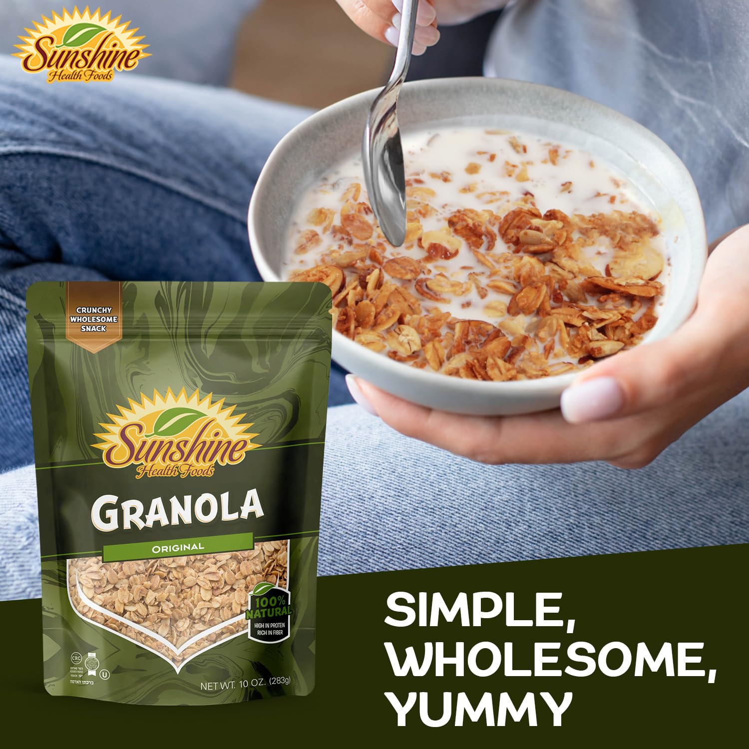 Original Granola, Delightfully Crunchy Healthy Granola Cereal, Ideal Granola for Yogurt or Enjoy with Milk, Perfect Granola Cereal Healthy Snack Option for Any Time of Day. 10oz Bag - Healthy Day Supplements