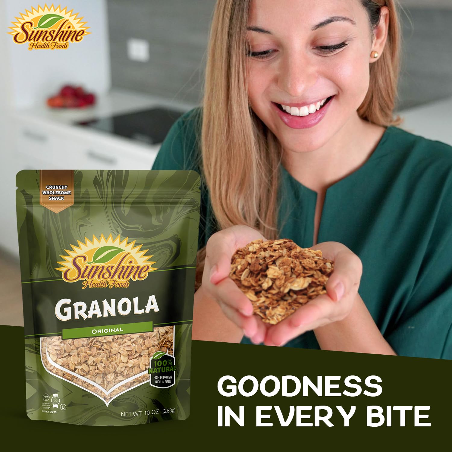 Original Granola, Delightfully Crunchy Healthy Granola Cereal, Ideal Granola for Yogurt or Enjoy with Milk, Perfect Granola Cereal Healthy Snack Option for Any Time of Day. 10oz Bag - Healthy Day Supplements