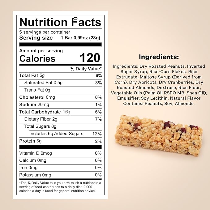 Crunchy Cereal Bars, Fruit Mix Cereal Snack Packs, Ideal Gluten-free Cereal Bars for Kids, Adults, and Families for a Tasty Option, Perfect Breakfast Bars or Snack Food Bars for On the Go. 5 Pack - Healthy Day Supplements