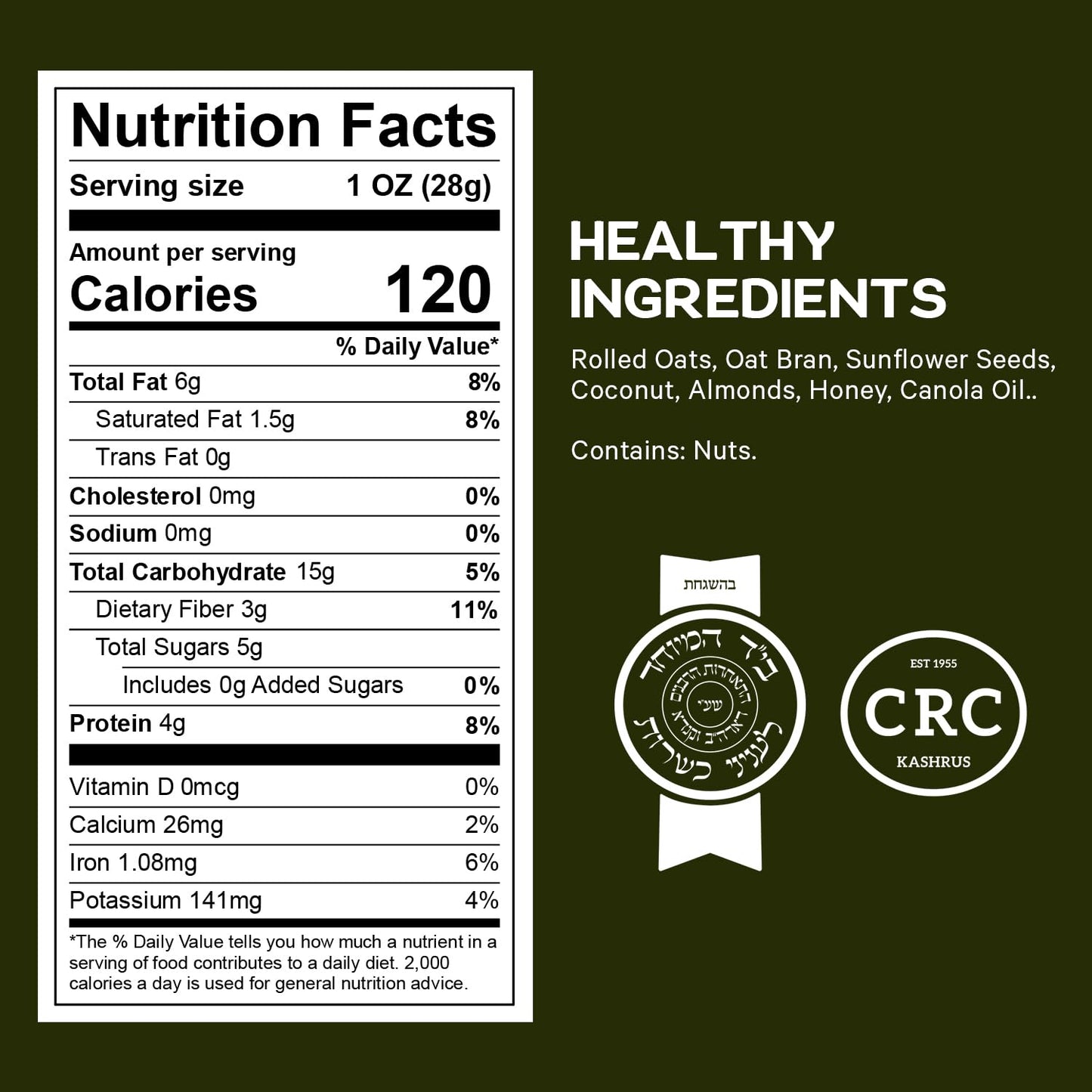 Original Granola, Delightfully Crunchy Healthy Granola Cereal, Ideal Granola for Yogurt or Enjoy with Milk, Perfect Granola Cereal Healthy Snack Option for Any Time of Day. 10oz Bag - Healthy Day Supplements