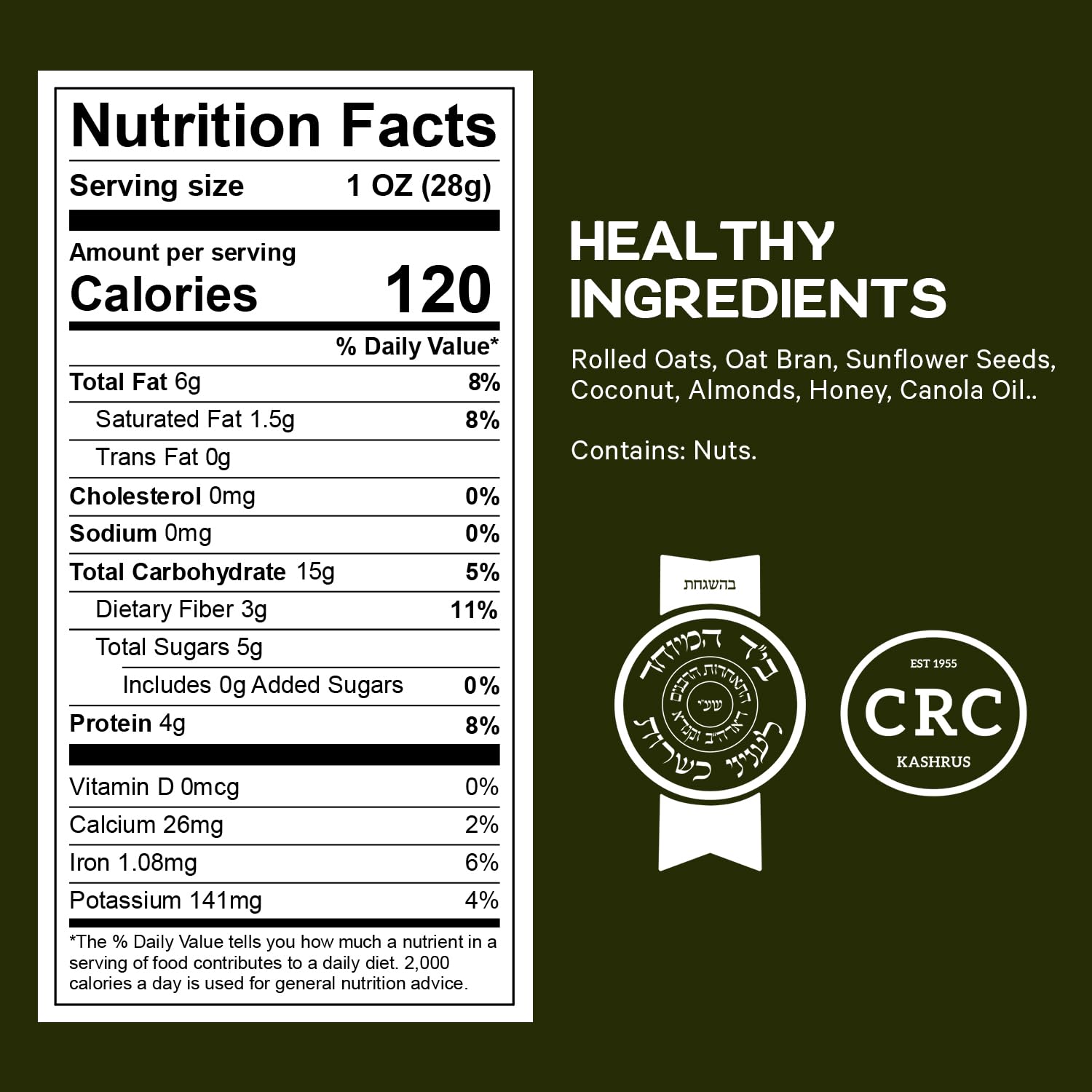 Original Granola, Delightfully Crunchy Healthy Granola Cereal, Ideal Granola for Yogurt or Enjoy with Milk, Perfect Granola Cereal Healthy Snack Option for Any Time of Day. 10oz Bag - Healthy Day Supplements