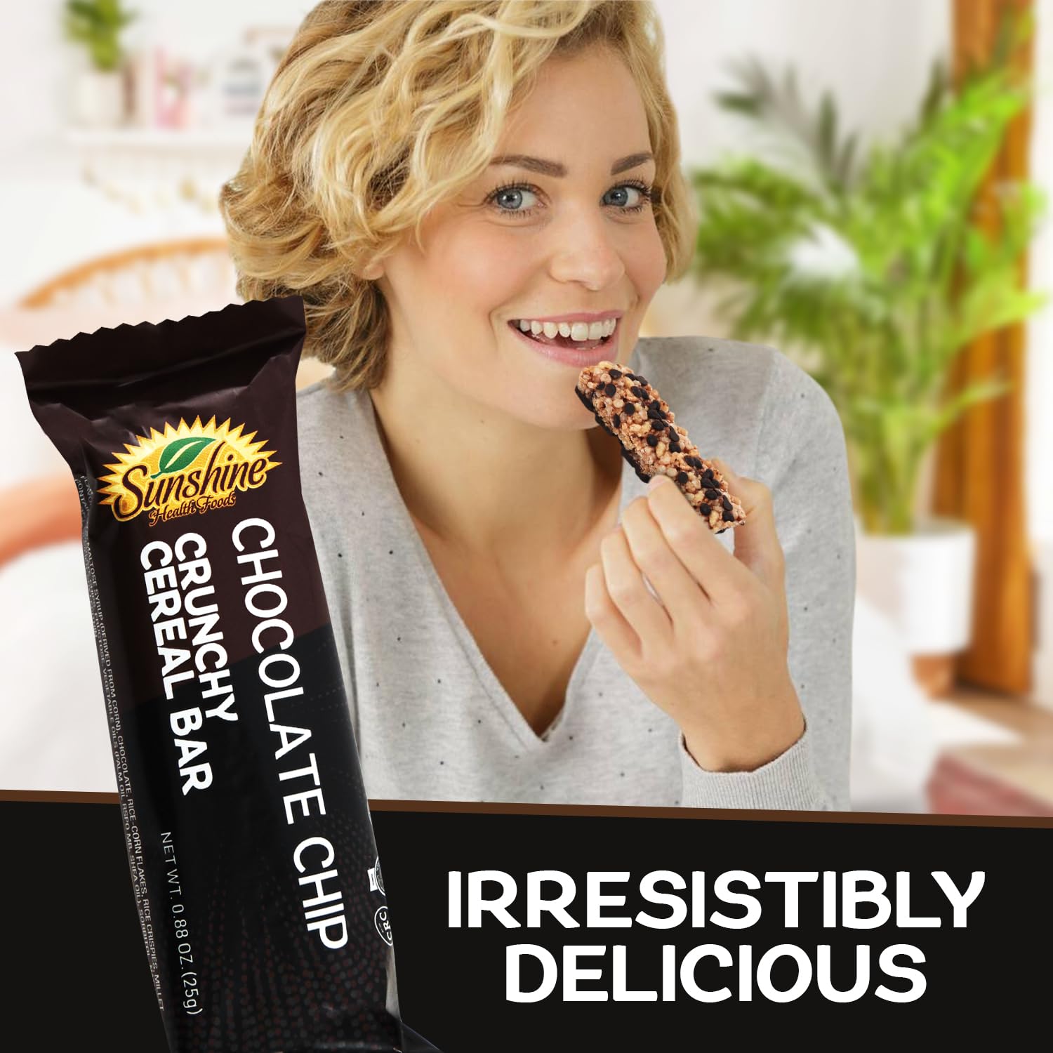 Crunchy Cereal Bars, Chocolate Chip Cereal Snack Packs, Ideal Gluten free Cereal Bars for Kids, Adults for a Tasty Option, Perfect Breakfast Bars or Snack Food Bars for On the Go. 5 Pack (Kosher) - Healthy Day Supplements