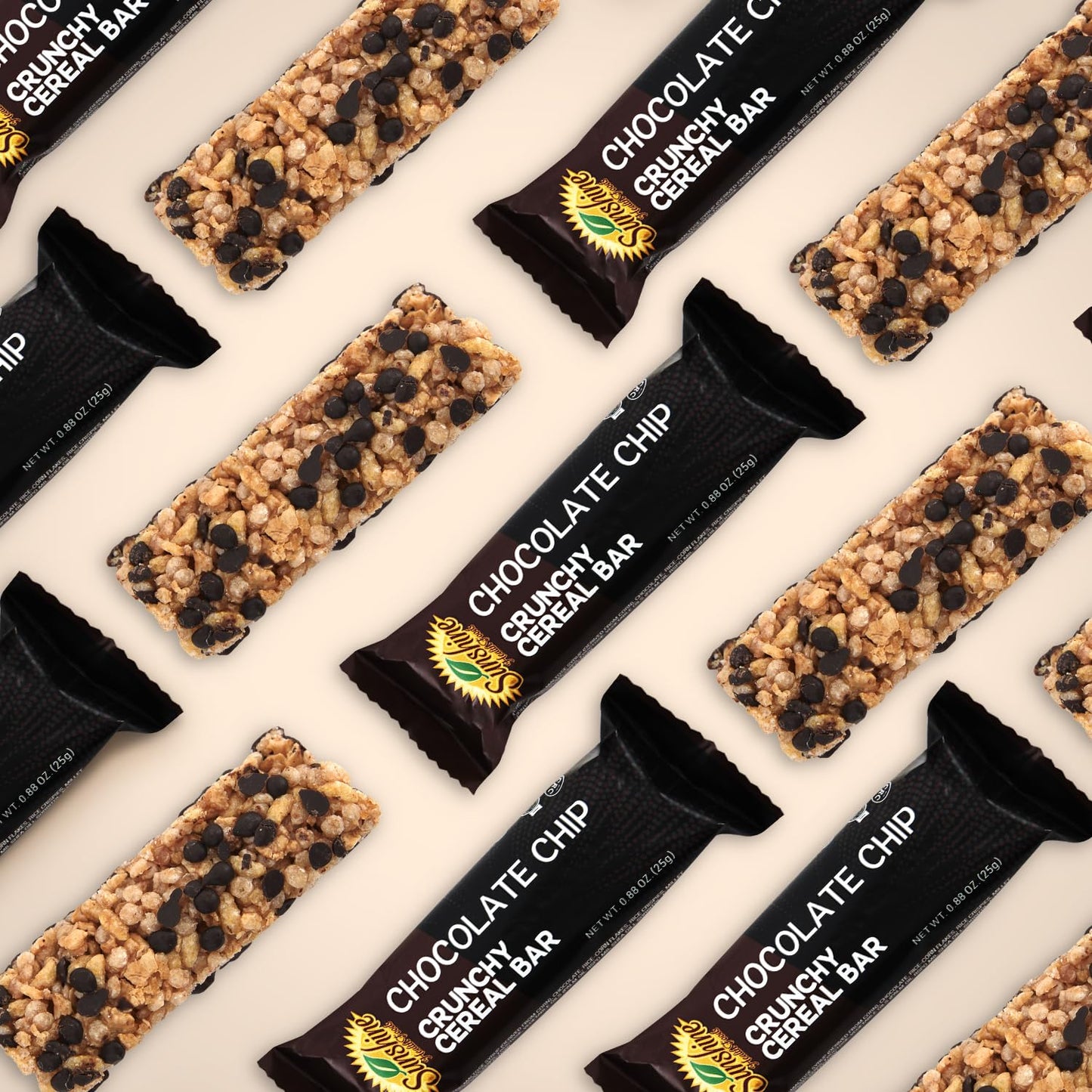 Crunchy Cereal Bars, Chocolate Chip Cereal Snack Packs, Ideal Gluten free Cereal Bars for Kids, Adults for a Tasty Option, Perfect Breakfast Bars or Snack Food Bars for On the Go. 5 Pack (Kosher) - Healthy Day Supplements