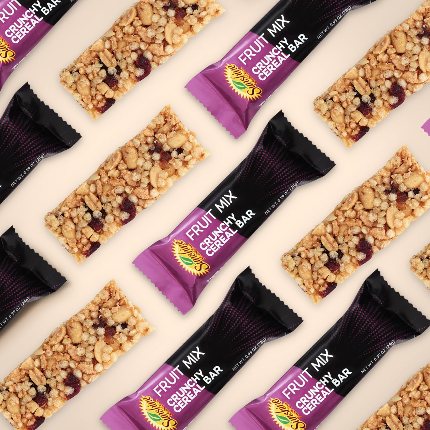 Crunchy Cereal Bars, Fruit Mix Cereal Snack Packs, Ideal Gluten-free Cereal Bars for Kids, Adults, and Families for a Tasty Option, Perfect Breakfast Bars or Snack Food Bars for On the Go. 5 Pack - Healthy Day Supplements